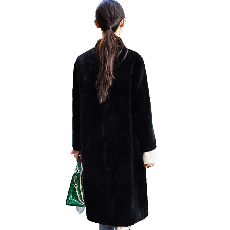 Perfect AYUNSUE Real Fur Coat Sheep Shearling Jacket Long Sheepskin Winter Jackets for Women 2019 Double-faced Natural Fur Coats WYQ2043 3