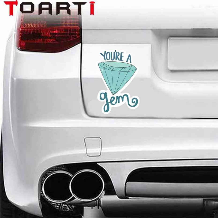 Diamond Laptop Sticker You're A Gem Quote Cheer Cup Octopus Decal Car Body Decorative Creative Vinyl  Waterproof  Decals (1)