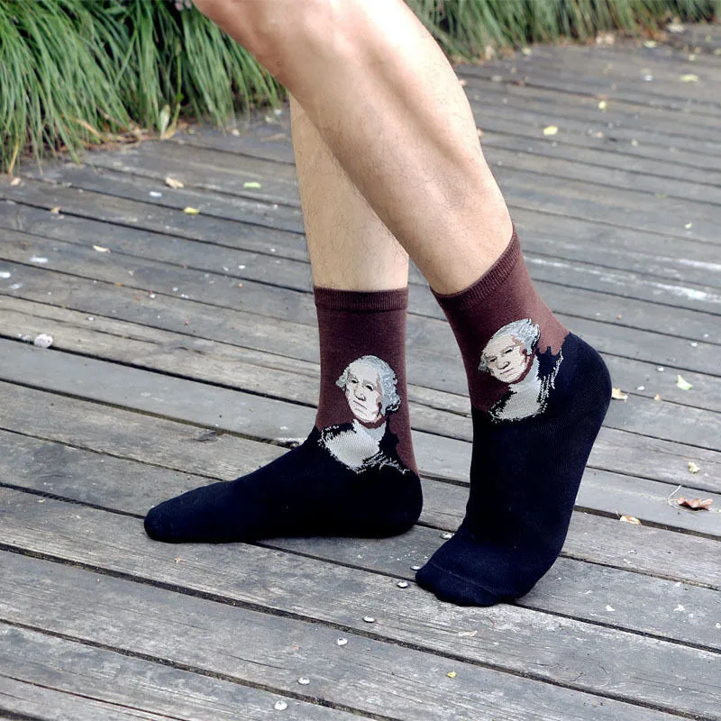 3D Искусство Живопись носки для женщин и мужчин унисекс Повседневная Веселая Новинка Звездная ночь Ретро хлопок короткие носки чулочно-носочные изделия