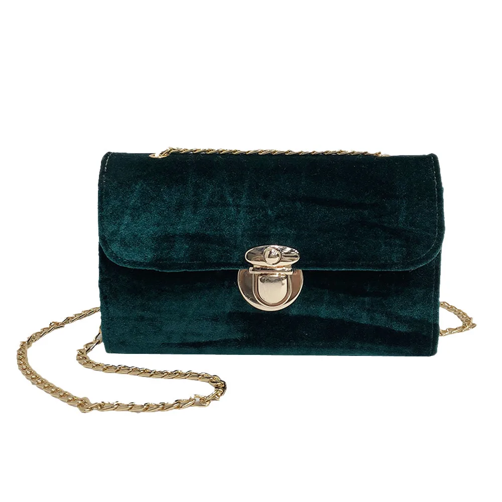 

Bolso Mujer Vintage Bags 2018 For Women Purse Women Crossbody Bag Pure Color Gold Velvet Messenger Bag Ladies Shoulder #YL5