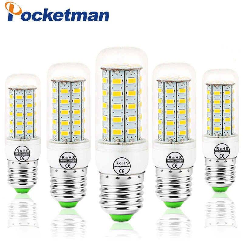 

E27 LED Lamp E14 LED Bulb SMD5730 220V Corn Bulb 24 36 48 56 69 72LEDs Lampada Chandelier Candle LED Light For Home Decoration