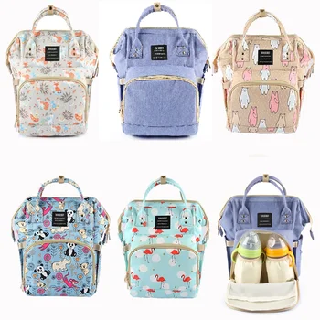 

Unicorn Mummy Bags Maternity Nappy Backpack Nursing Bag For Baby Care Floral Print Large Capacity Travel Hanging Diaper Bag