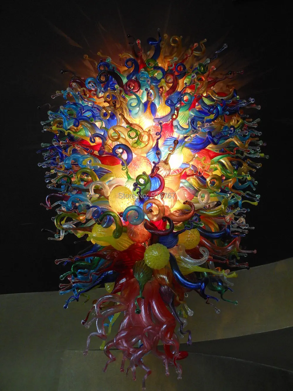 

Free Shipping UL/CE LED Bulb Chihuly Hand Blown Glass Splendid Villa Lighting Fixture Multi Color Victorian Chandelier