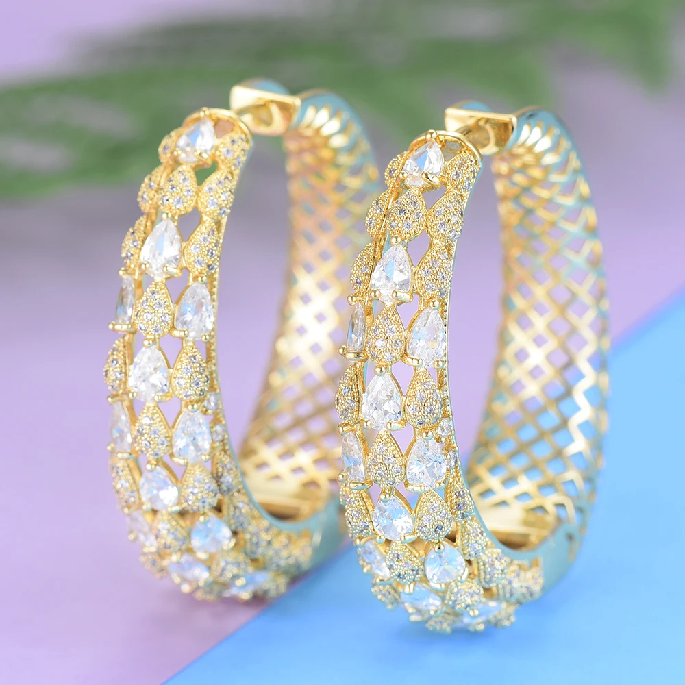 

GODKI Luxury Braid Infinity Cubic Zircon Super Party Big Hoop Earrings For Women Wedding Fashion Jewelry Trendy Hoop Earring2018