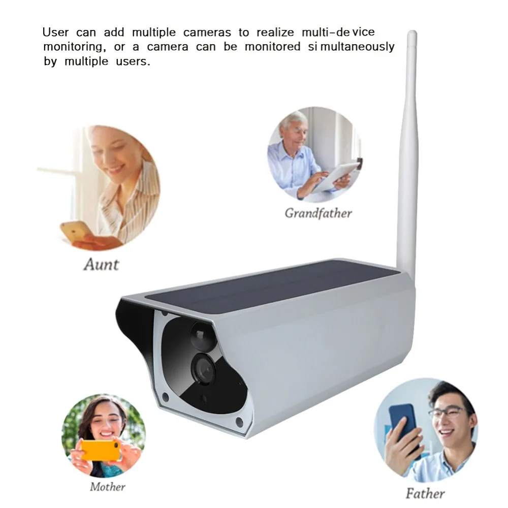 1080P HD Wi Fi наружная IP камера с низким энергопотреблением на солнечной энергии