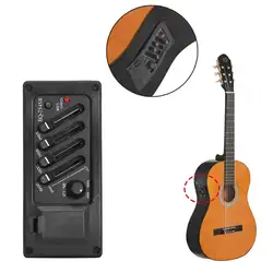 Горячая Высокое качество 4 полосный EQ 7545R пьезо усилитель эквалайзер 9 В батарея комплект для акустической гитары Пикап