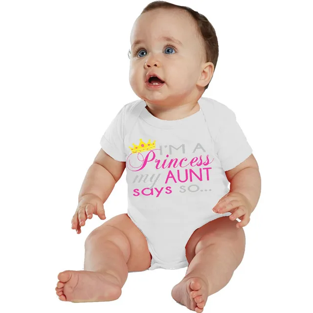 Hy0216 New Im A Princess Cute Baby Girl Clothes Bodysuit Aunt Baby