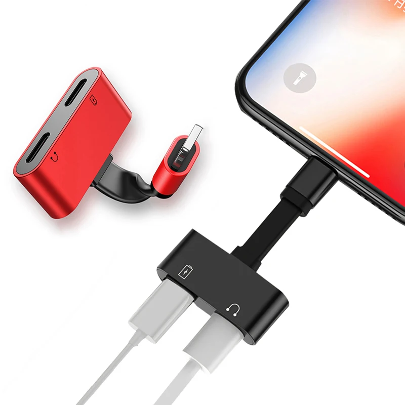 Suntaiho for lighting Adapter Headphone Adapter 2 in 1 for iPhone 7 8 Plus X Charger Splitter Adapter for lighting Dual 8pin