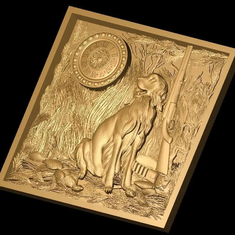 Dog_Clock 3D модель STL рельеф для ЧПУ формат часы мебели украшение мебели|stl relief|3d model