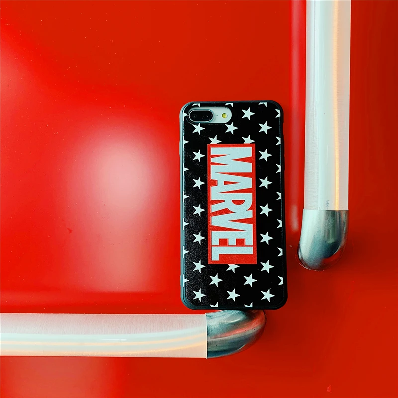 

Hot Marvel TPU material soft shell Phone Cover Case For iPhone 7 6 6s 8 Plus X 10 XR XS MAX Wear-resistant anti-slip Phone Case
