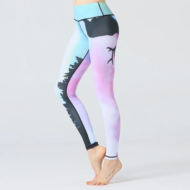 

2018 Hot Cool Women Yoga Pants Reflected light laser Fitness Leggings Running Gym Stretch High Waist Sport Leggings Pant Trouser