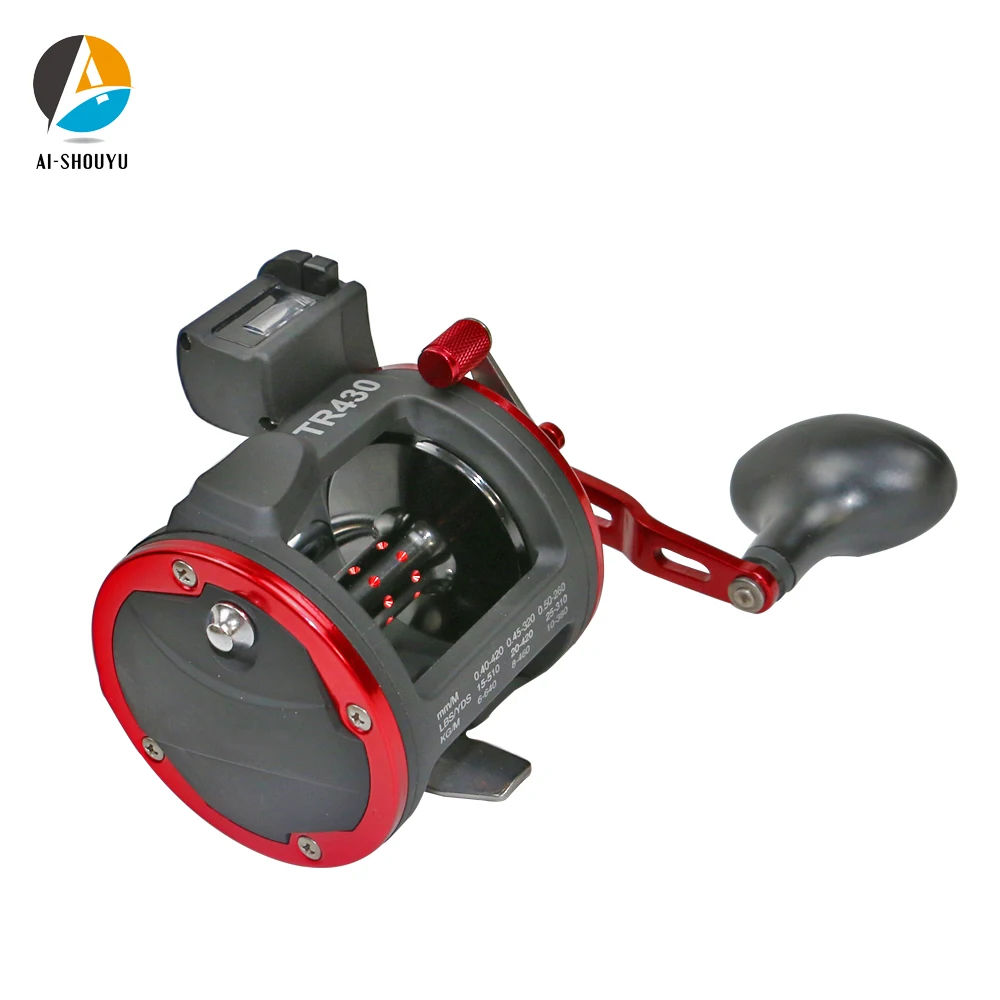 Line Counter Trolling Reel Conventional Level Wind Cast Drum Fishing Reel  With Digital Display 4.3:1 Round Baitcasting Reel - AliExpress