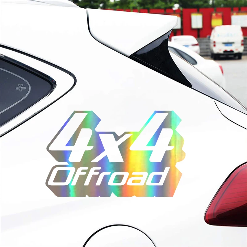 Car Sticker Vinyl 19.512cm 4X4 Off Road Funny Sticker Motorcycle Reflective Stickers and Decals Car Styling BlackSilverLaser (1)