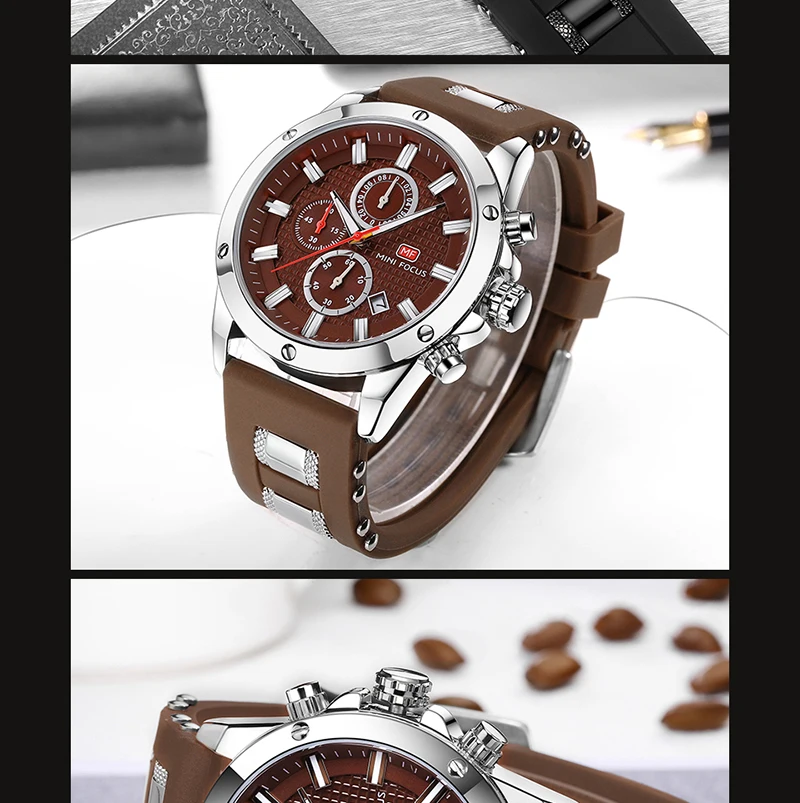 Mens Watches Top Brand Luxury MINIFOCUS Chronograph Sport Men's Wrist Watch 2019 Waterproof Silicone Gentle Male Cock Man 2019 (9)