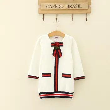 

Kids Girls Dress Princess Girl Bowtie Striped Dress 2019 Spring Party Wedding Vestidos Infant Children Clothing JN716