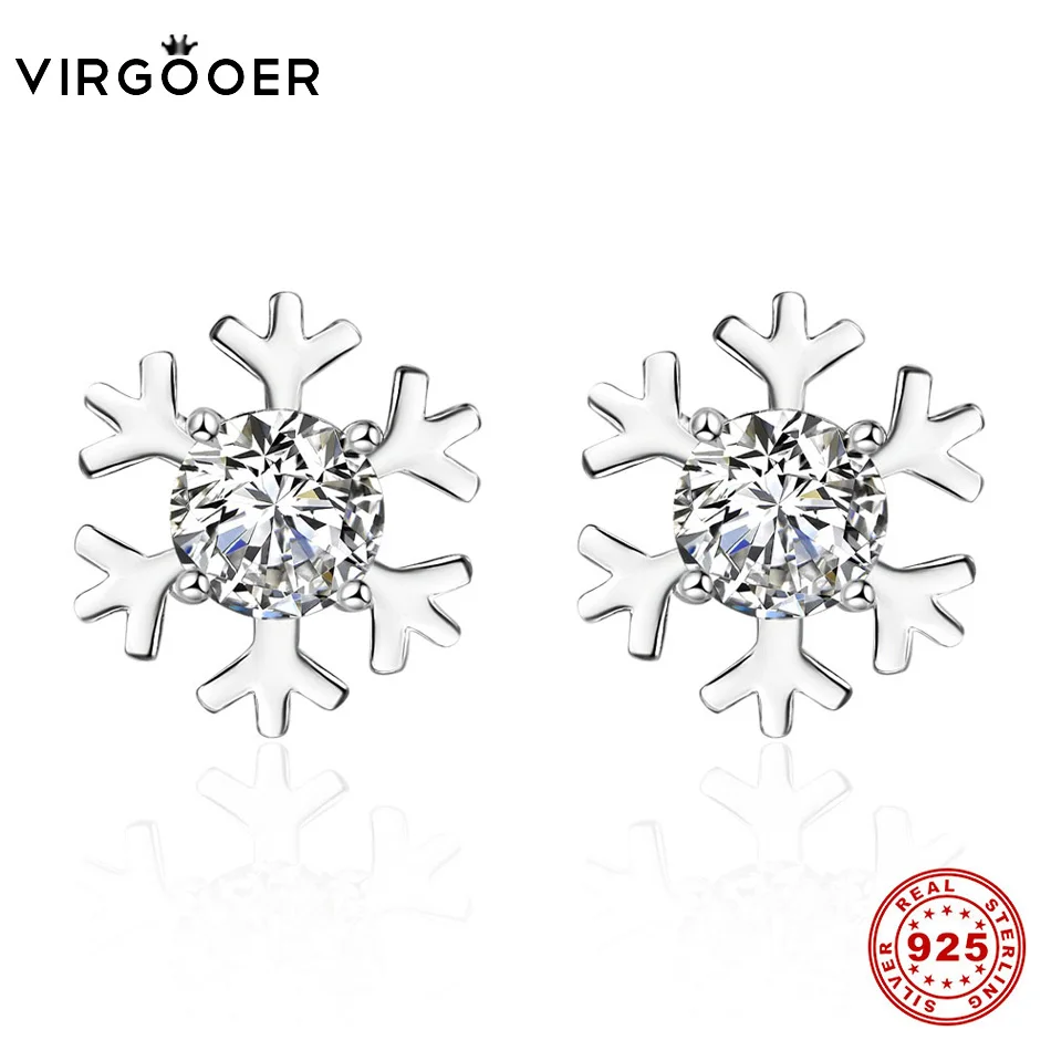 3 925 Sterling Silver Stud Earrings  Women Fashion Cute Tiny Clear Cubic Zirconia Silver Fine Jewelry Gift For Girls Kids Lady