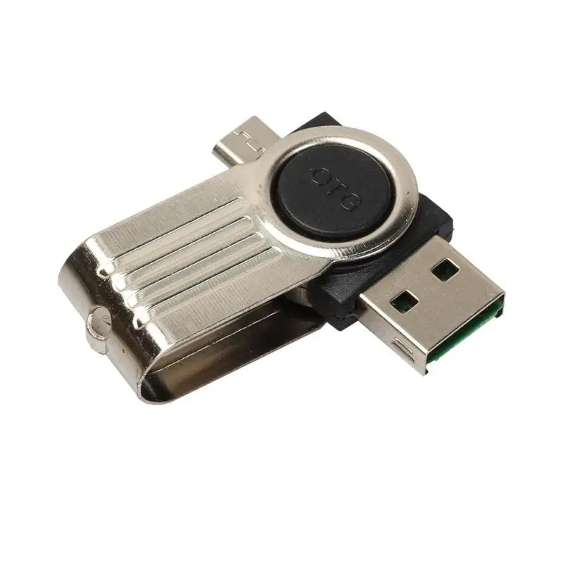 Портативный 2 в 1 USB 2,0 OTG кард-ридер + Универсальный TF кард-ридер Micro USB OTG адаптер для Android смартфон Настольный ПК