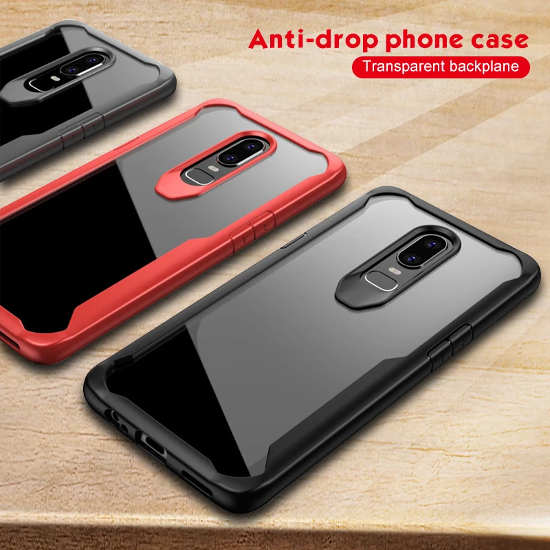 

Luxury Protective Shockproof Phone Case for Oneplus 6T 6 5T Transparent Acrylic Hard PC Protetcive Cover for Oneplus 6T 6 5T