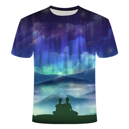 Blue Flaming tshirt Men/Women t shirt 3d t-shirt Casual Tops Anime Streawear Short Sleeve Tshirt Asian Plus-Size men's clothing - Цвет: TX055