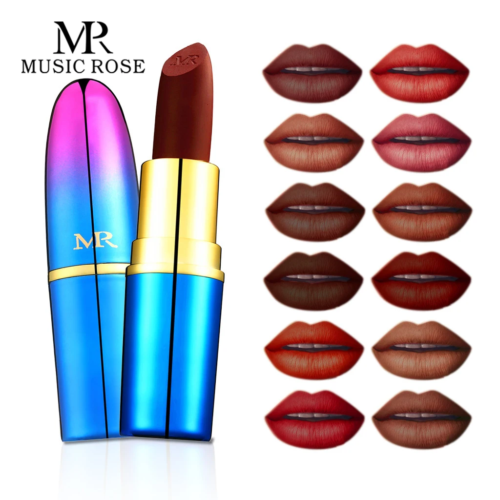 

MUSIC ROSE 24Color Matte Bullets Lipstick Nude Color Lip Long-Lasting Moisturizing Color New Makeup Korean Fashion Red Lipstick