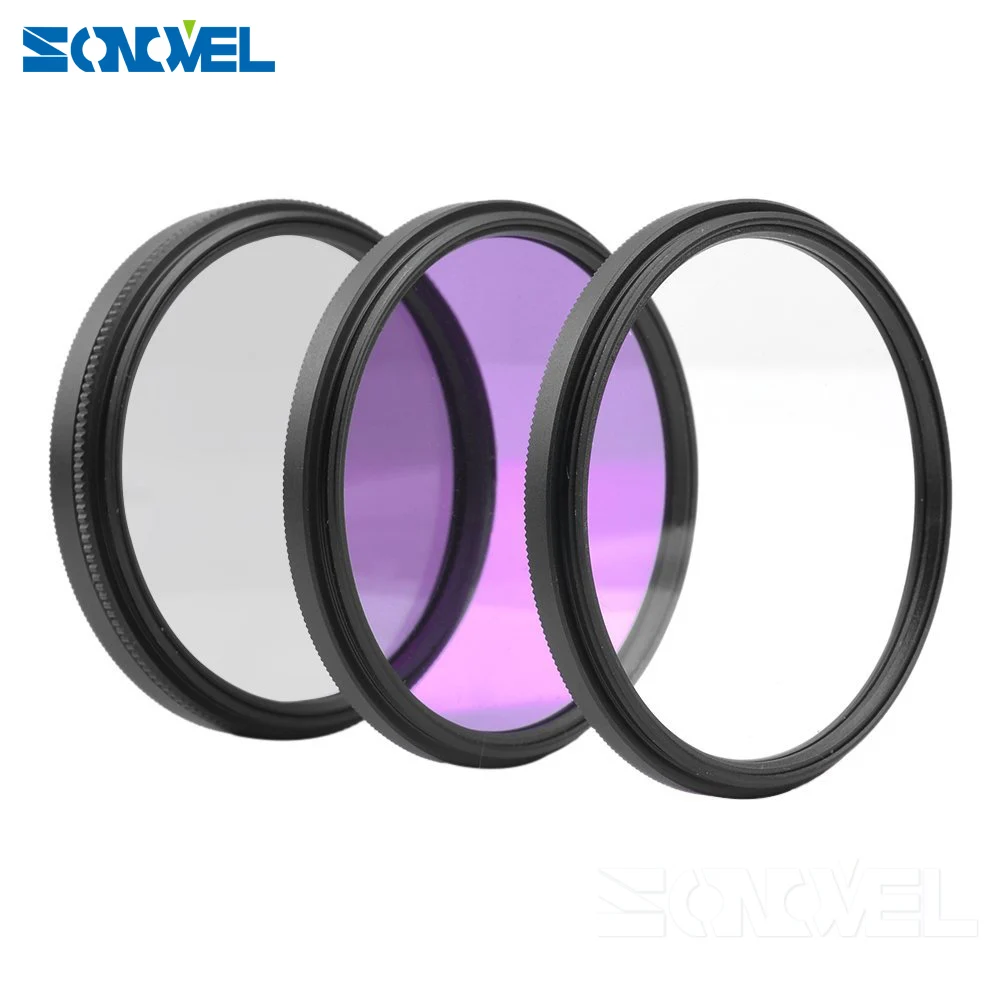 Najtaniej 49 52 55 58 62 67 72 77 MM UV CPL FLD ND 2 4 8 neutralna gęstość soczewka filtra zestaw + osłona obiektywu + osłona obiektywu + do czyszczenia zestaw do aparatów canon Nikon