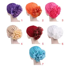 Новая женская большая Цветочная эластичная чалма тканевая шапка Хемо для девушек аксессуары для волос мусульманский шарф шапка для выпадения волос