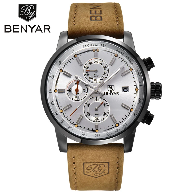  BENYAR 2018 Fashion Men's Watches Brand Luxury Military Chronograph Waterproof Quartz Watch Clock R