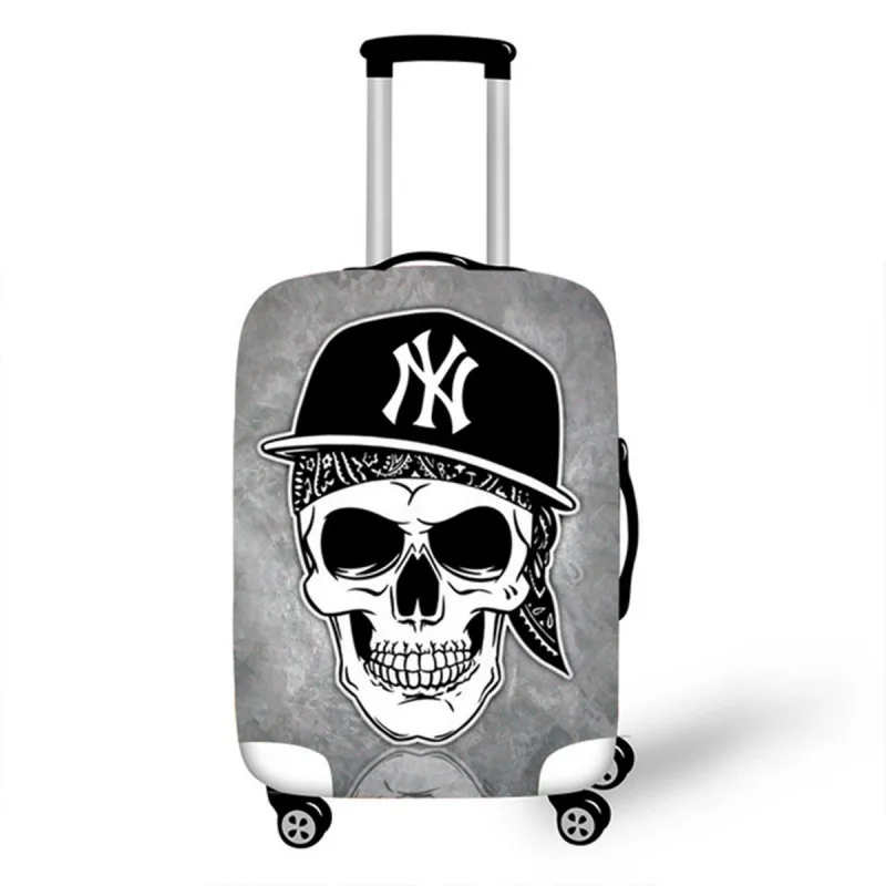 Skull Suitcase Cover Protector For 18-32 Inch Trolley Case Elastic Thick Travel Dust Cover Baggage Luggage Protective Cover - Цвет: V14