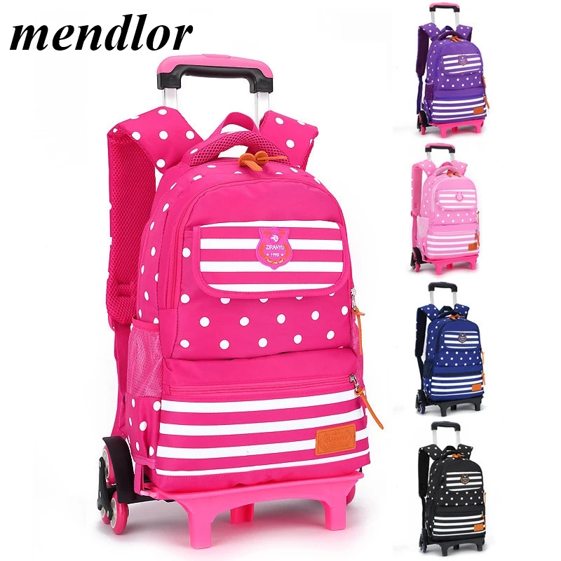 

Fashion 2/6 Wheels Children Trolley School Bag Backpack Wheeled School Bag For Grils Kids Wheel Schoolbag Student Backpacks Bags