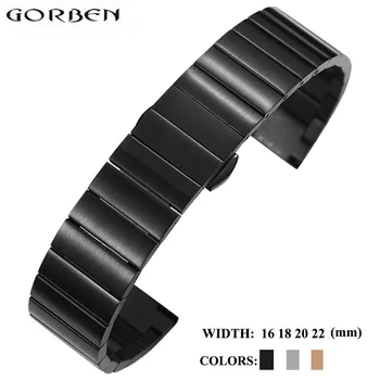 

Stainless Metal Watch Band 16mm 18mm 20mm 22mm Bracelet Watch Strap Belt Black Rose Gold Silver Wristband For Omega Tissot Casio