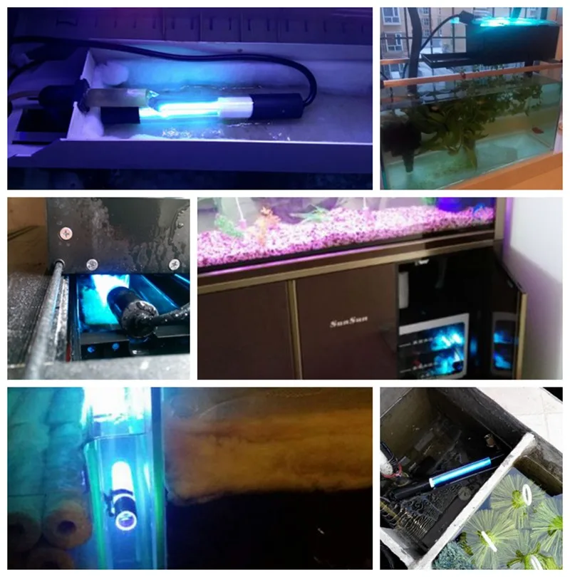 Аквариум для рыбок короткие типа УФ-лампы 5/7/9 w ультрафиолетовый свет стерилизации для фильтра танк