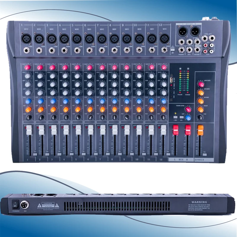 Professional 12 Channel Audio Mixer Sound Stage Performance with