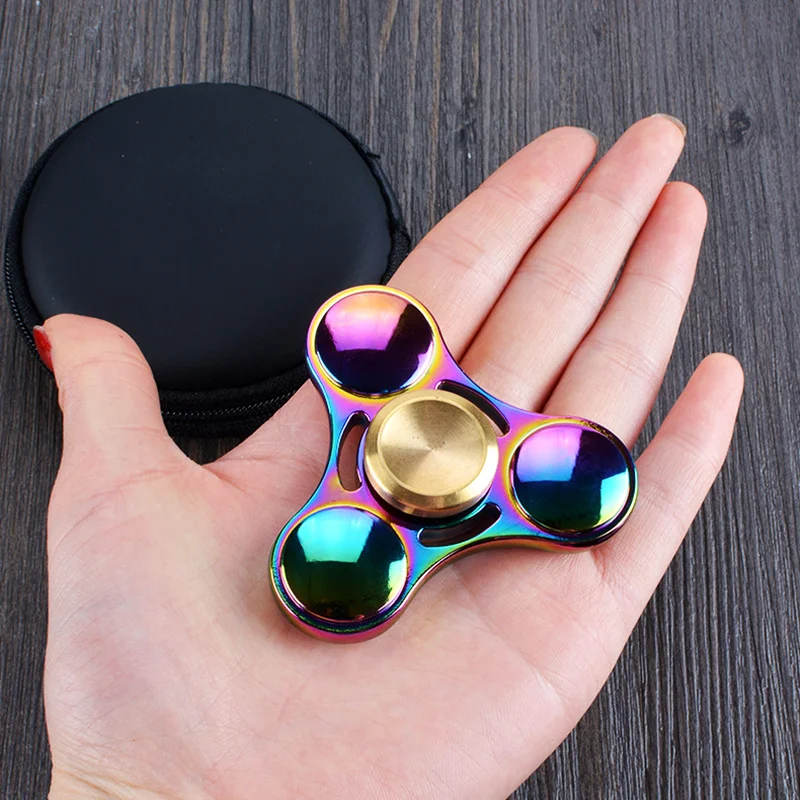 Трифольга гироскоп Спиннер разноцветный Tri-Spinner Спиннер игрушка металлический EDC металлический фиджет-Спиннер для аутизма и игрушка для