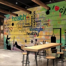 Beibehang на заказ Фреска граффити доска Спорт Тренажерный зал клуб бег тренажерный зал стены фон декоративные обои papel де parede