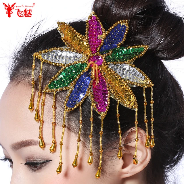 Square Dance Headdress/sequins Flower Head Flower Ethnic Younger Classical  Dance Headdress Modern Dance Costume Accessories - Belly Dancing -  AliExpress