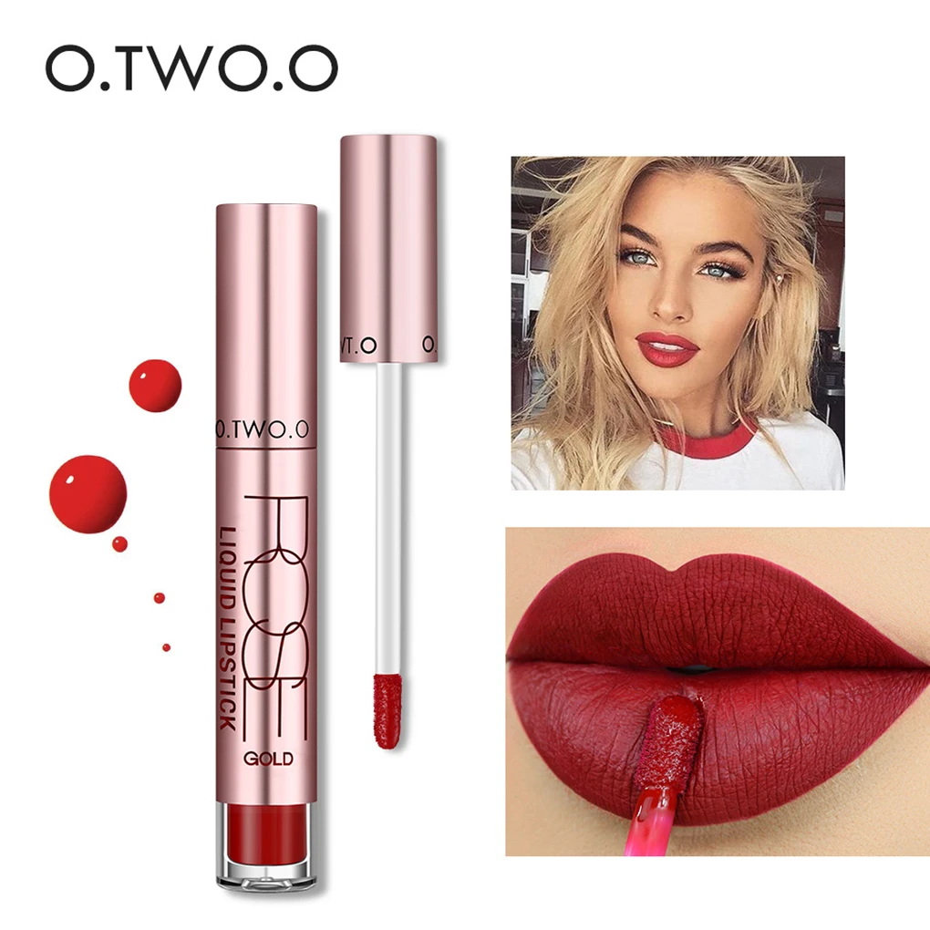 O.TWO.O 12 Colors Lip Gloss Waterproof Matte 24 Hours Long Lasting