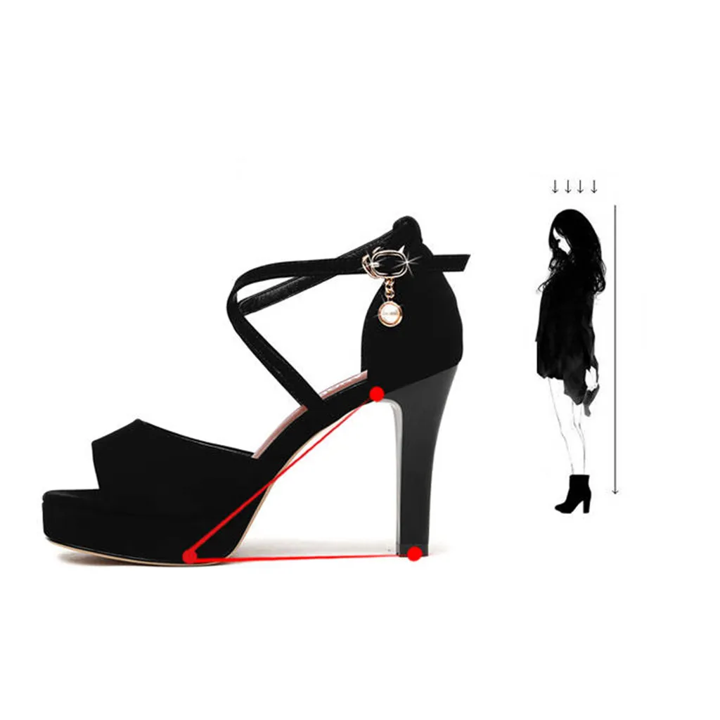 Обувь; женские босоножки на высоком каблуке; женская обувь на высоком каблуке с пряжкой и кристаллами; повседневные тонкие туфли с открытым носком; босоножки; Летняя женская обувь