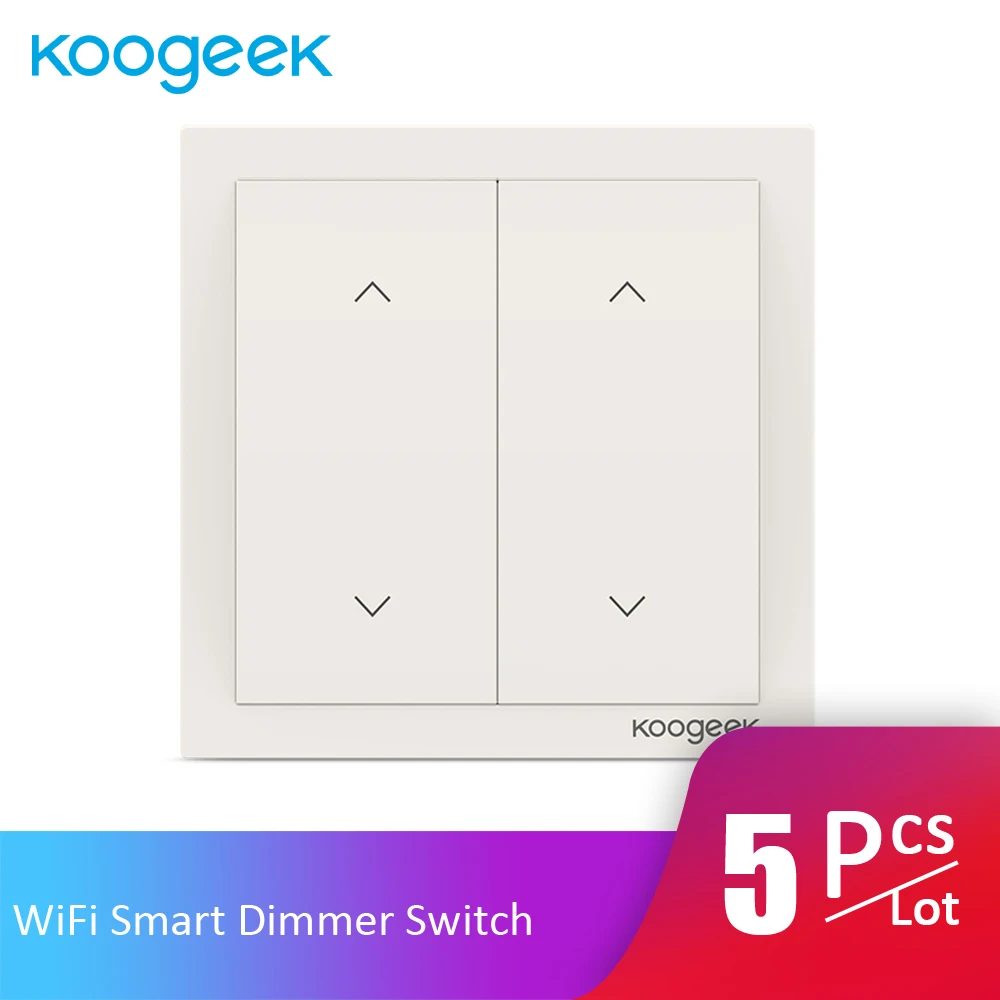 

5Pcs/Lot Koogeek 2 Gang WiFi Smart Light Dimmer Switch Remote Control Energy Monitor for Alexa Apple HomeKit Google Assistant