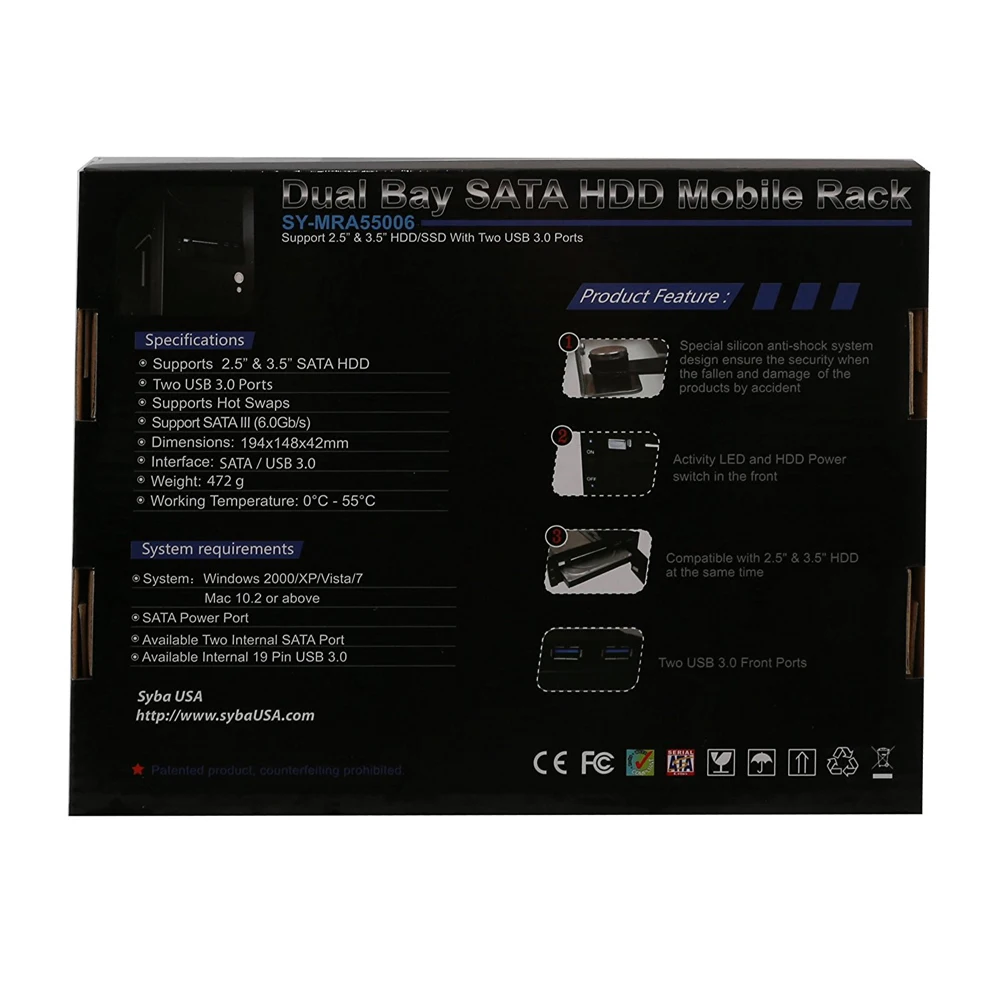 Большая распродажа 5 25 &quotBay Tray Less Mobile Rack для 3 5&quot и 2 &quotSata III HDD с дополнительным