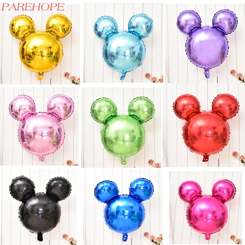 

34'' Big Mickey Head Shape Foil Balloons Mickey Mouse Birthday Inflatable Balloons Baby Shower Birthday Party Decorations Kids