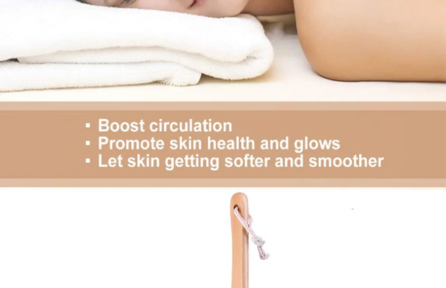 TREESMILE натуральная щетка для ванны из натуральной щетины Health Spa массаж тела сухая щетка отшелушивающая способствует циркуляции крови Массажная щетка D30