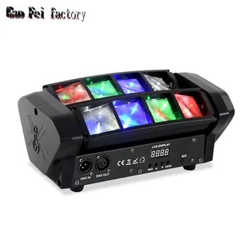 

DMX Stage Moving Head Light 8x10W RGBW 4in1 LED Mini Spider Beam Light for Weeding Disco Bars DJ KTV Party