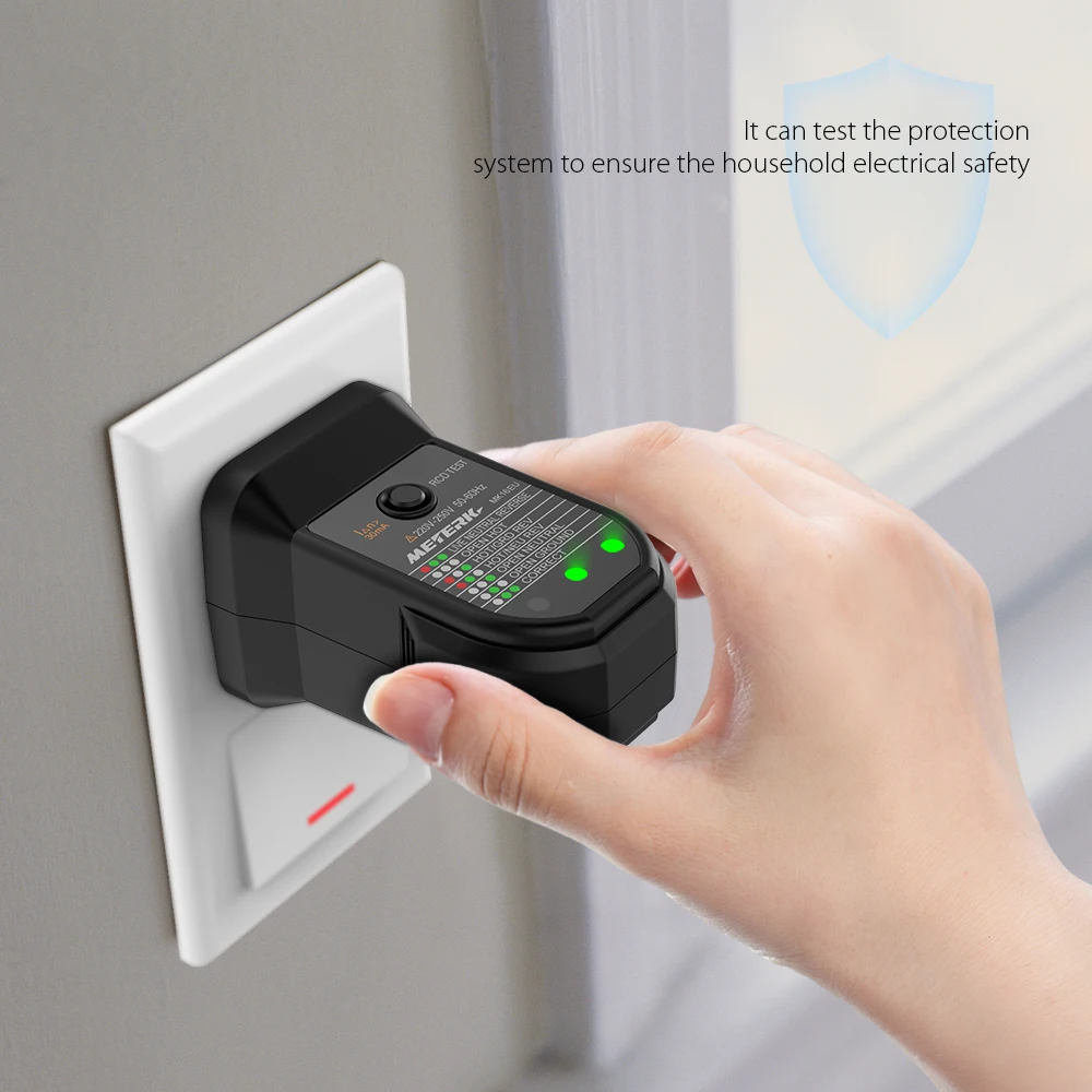 

Digital Display Electric Socket Tester Wall Plug Polarity Phase Check Detector Outlet Voltage Test Electroscope EU Plug