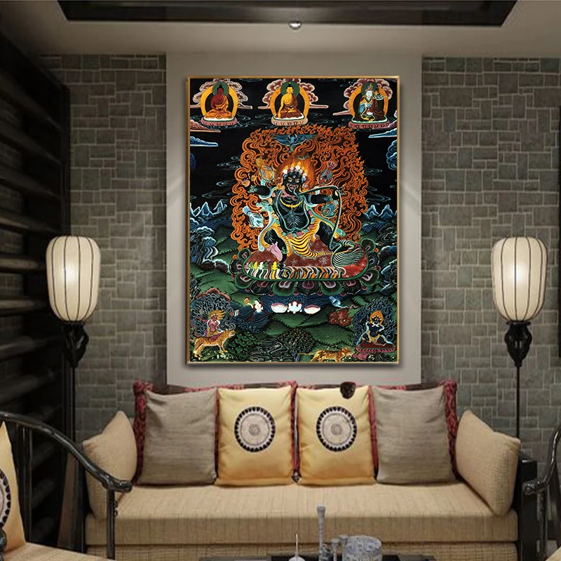 Thangka Vajrapani индийская китайская религиозная живопись буддой холст принт картина