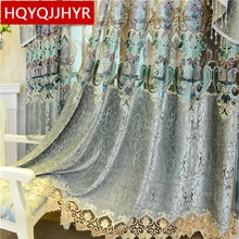 European crack style luxury embroidered villa Valance curtains for Living Room with high quality Voile Curtain for Bedroom European crack style luxury embroidered villa Valance curtains for Living Room with high quality Voile Curtain for Bedroom