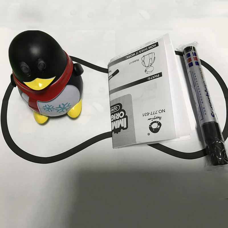 Inductive-Car-Diecast-Vehicle-Magic-Pen-Toy-Cartoon-Robot-penguin-Follow-Any-Line-You-Draw