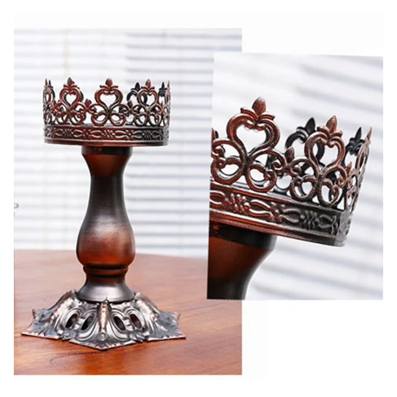 Винтаж Home Decor Романтический украшения, подсвечники белый подсвечники Tall Стекло подсвечники Изделия из металла