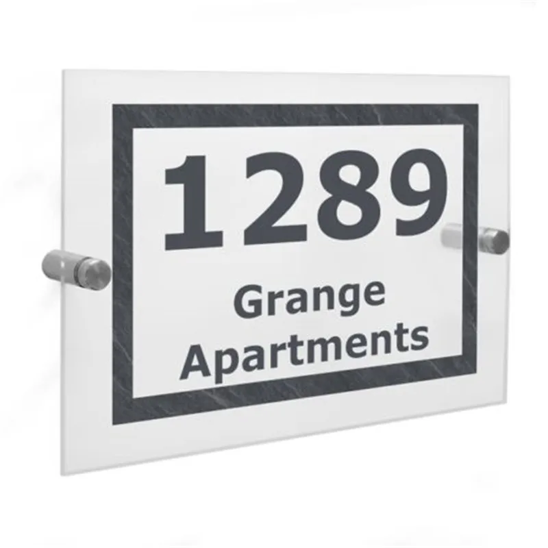 

Customized Transparent Acrylic House Number Plaques Sign Plates House Signs with Frosted Films