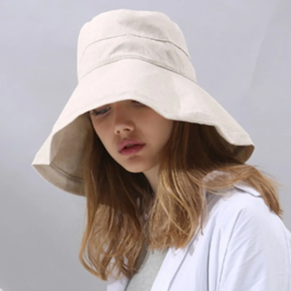 Women Bucket Cap Cotton Solid Hat Bob Caps Hip Hop Cool Outdoor Sports