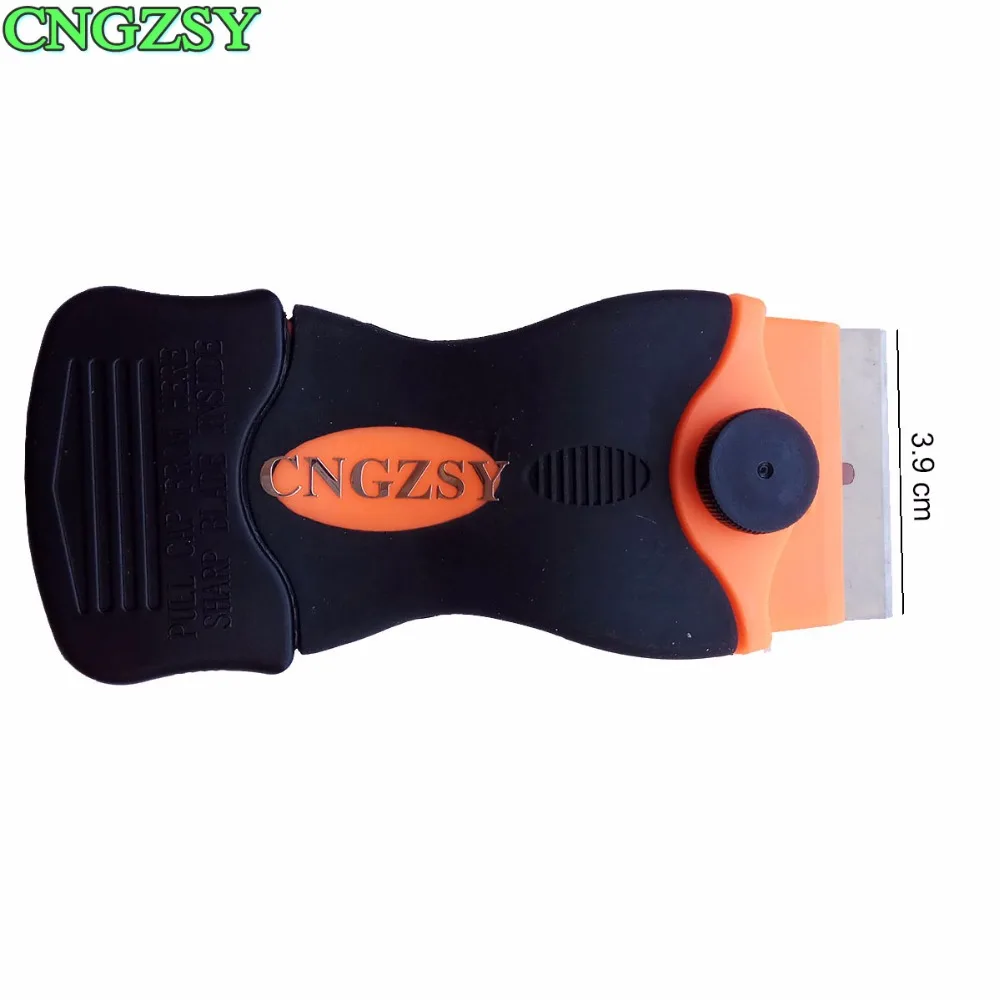 CNGZSY Auto Sticker Label Glue Scraper Carbon Steel Razor Blade Glass Window Clean Spatula Car Vinyl Wrap Film Squeegee E12+1M